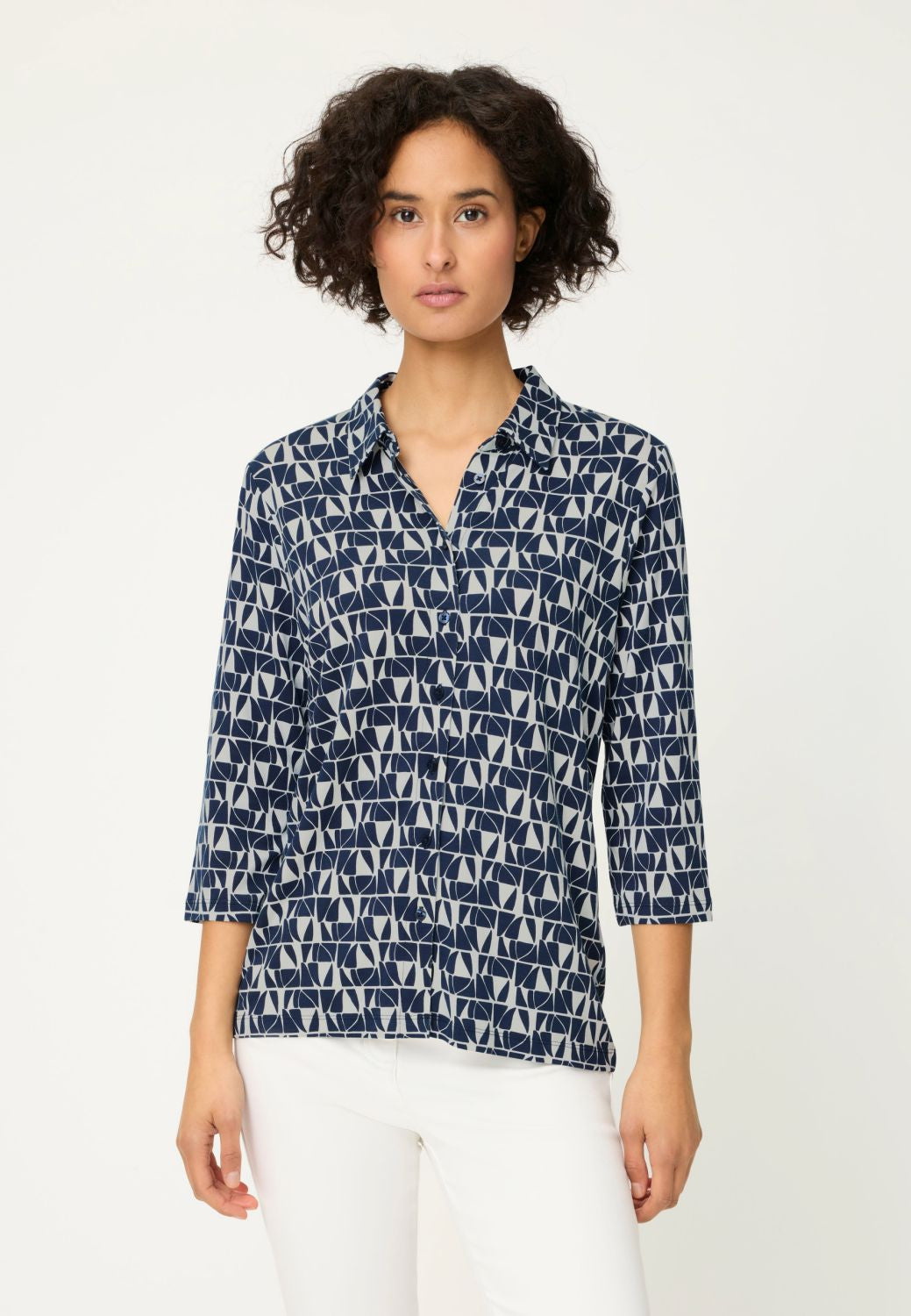 Olsen Print Jersey Top