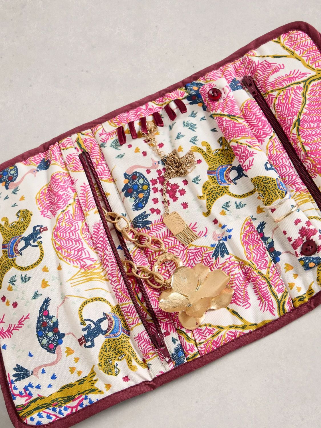 White Stuff Printed Jewellery Roll