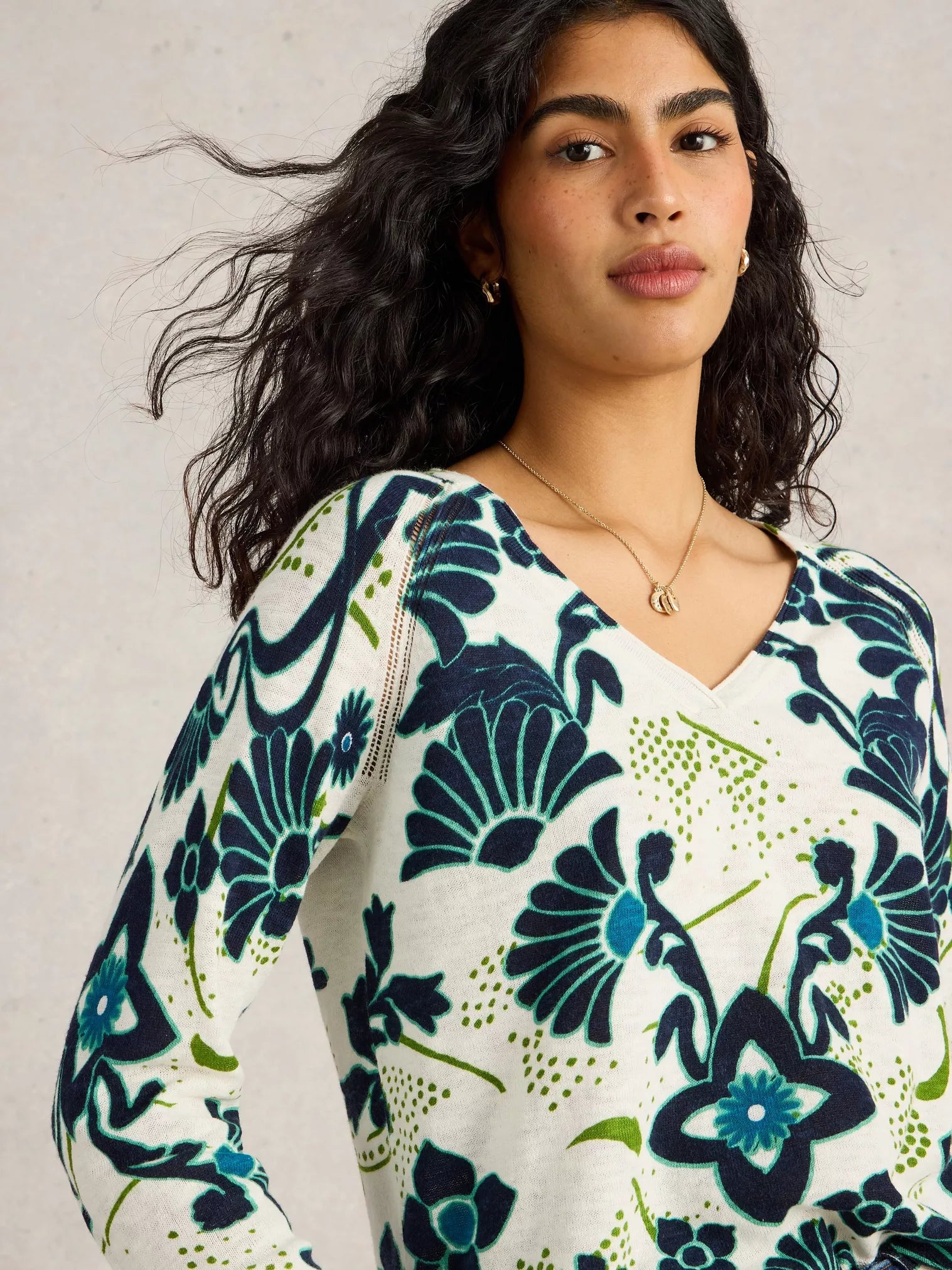 White Stuff Naria Print Jumper