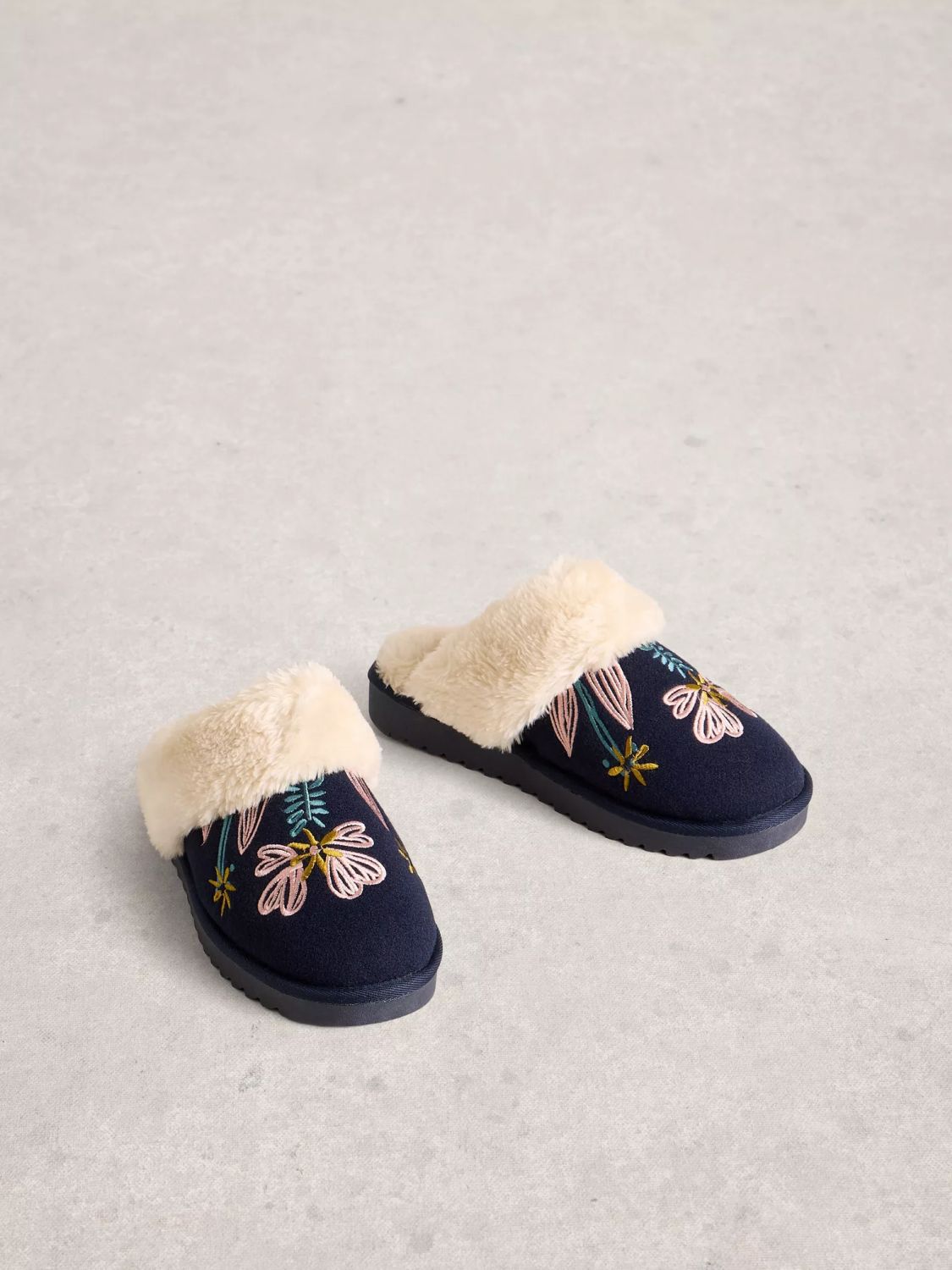 White Stuff Floral Mule Slipper