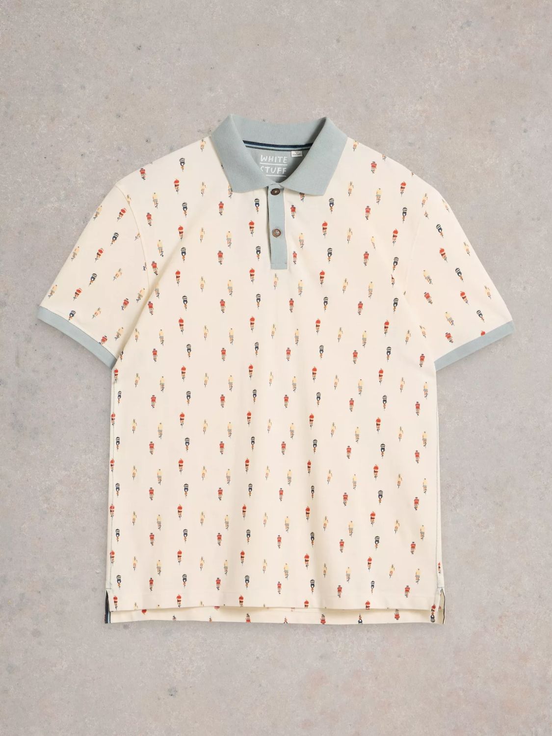 White Stuff Bike Print Poloshirt