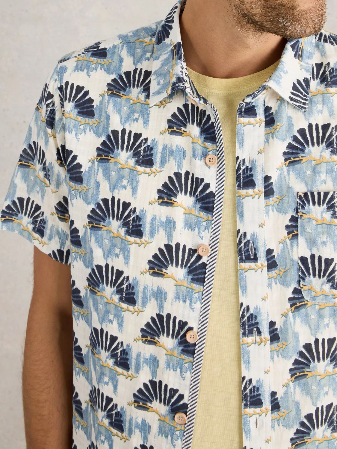White Stuff Fan SS Print Shirt