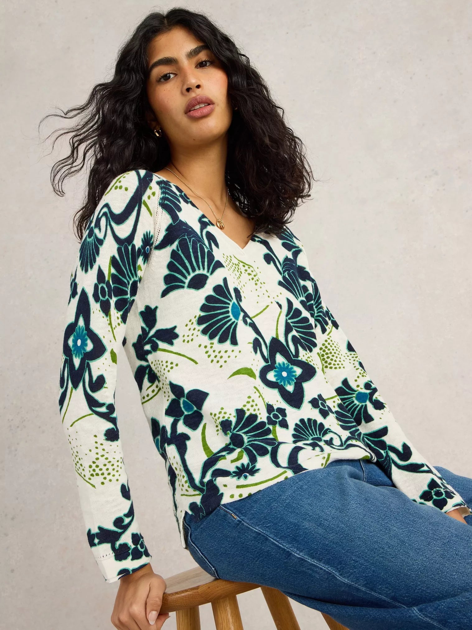 White Stuff Naria Print Jumper
