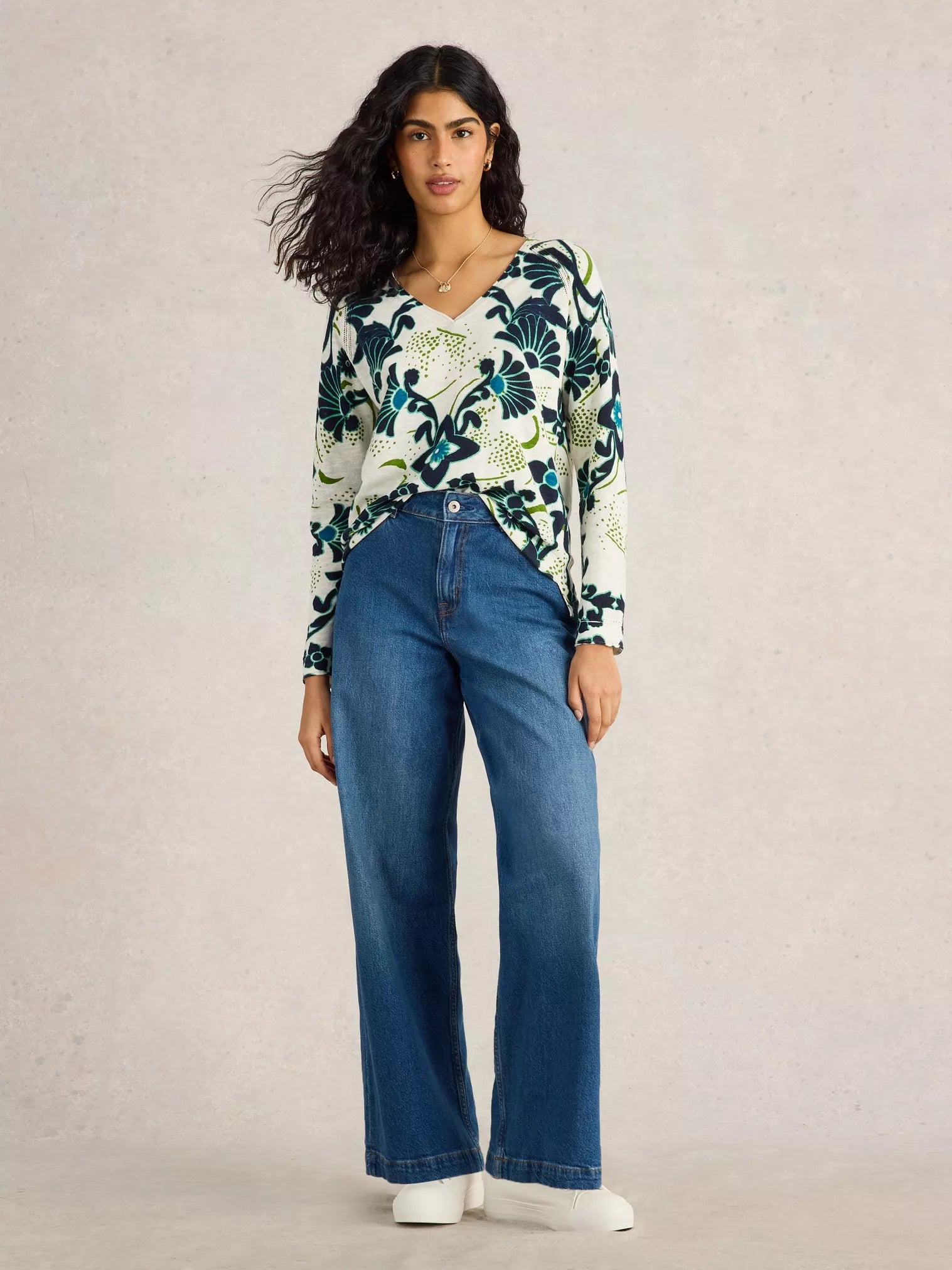 White Stuff Naria Print Jumper