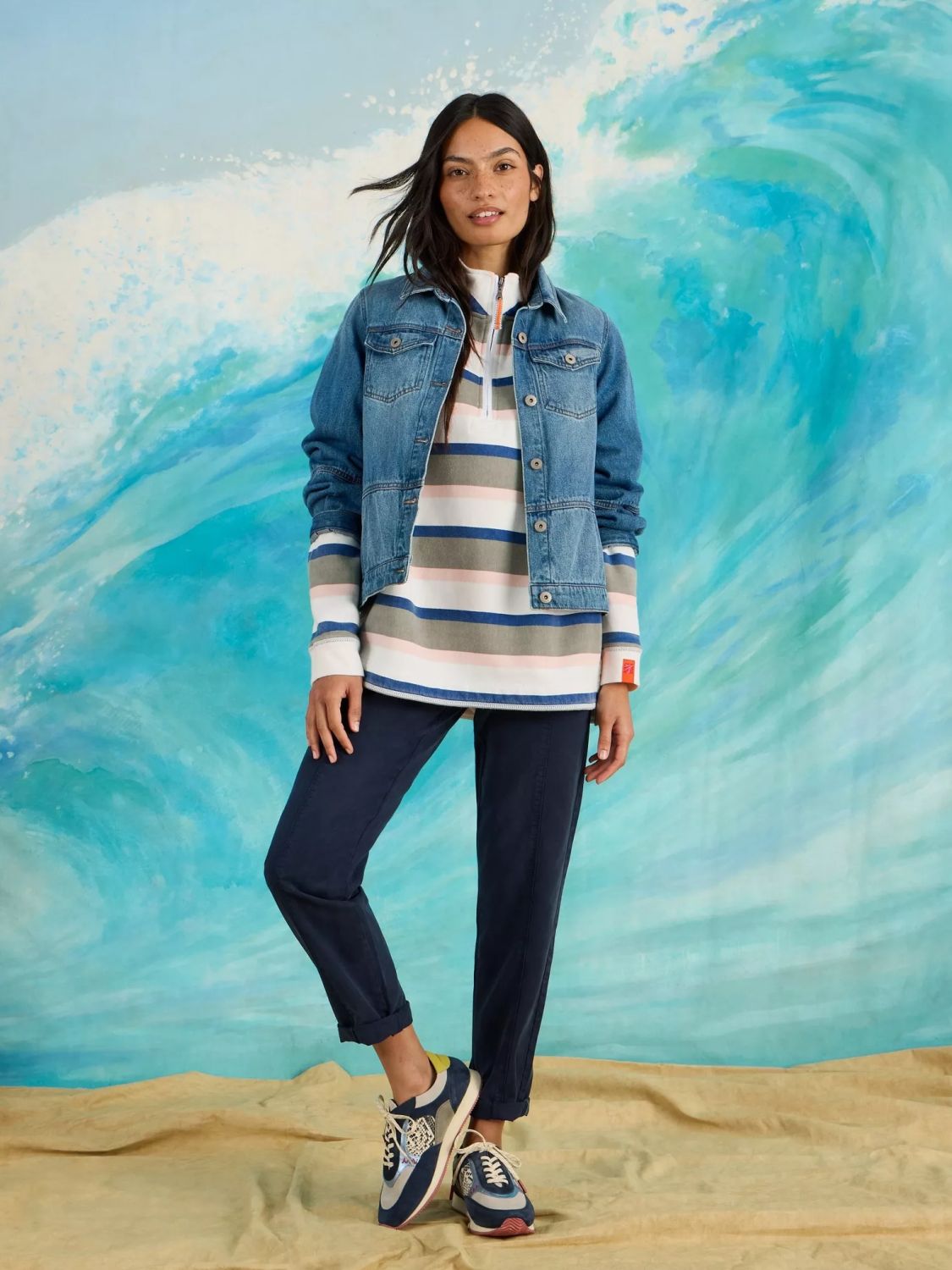 White Stuff Stripe Past Sweatshirt