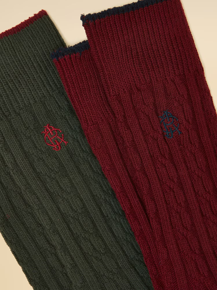 Joules Cable 2pk Socks